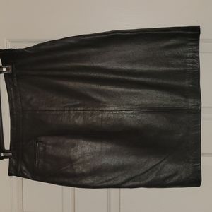 URCHIN 100% Black Soft Leather Skirt